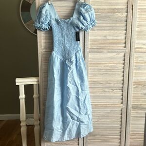 New size small powder, blue peasant dress